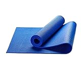 Doppelseitige, rutschfeste Yogamatte, 6 mm dick, PVC-Übungsmatte für Yoga, Pilates, Bodentraining, extra breit, 61 cm, hervorragende Dämpfung und Schweißabsorption, 5 Farben (Blau, 173 x 61 x 0,6 cm)