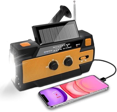 Radio solar portátil con dinamo y radio AM FM batería recargable ...
