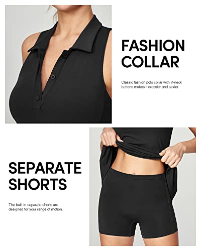 IUGA Tennis Dresses for Women Golf Dress with Shorts Underneath Built-in Bra Workout Exercise Athletic Dress with Pockets3