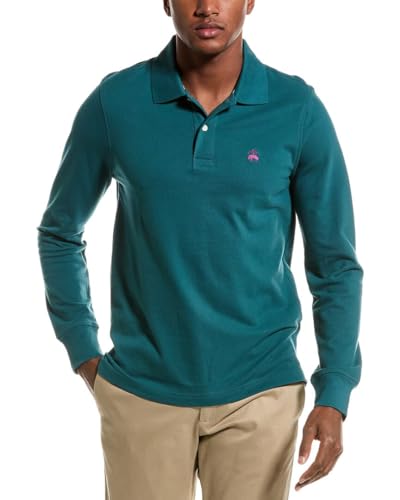 Polo Brooks Brothers à manches longues pour affiner la silhouette en maille de coton