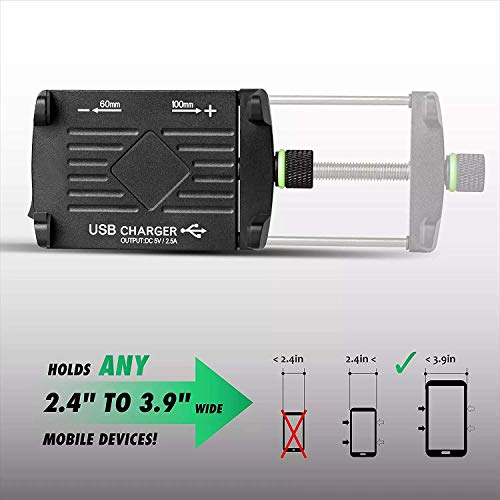 Suporte de GPS e Celular para Moto/bicicleta em alumínio Com carregador USB e com sistema de rotação
