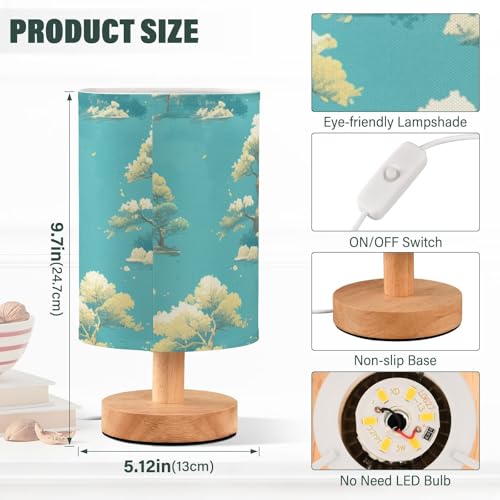 Lámpara de mesa Yuiboo color verde con puerto USB miniatura 3