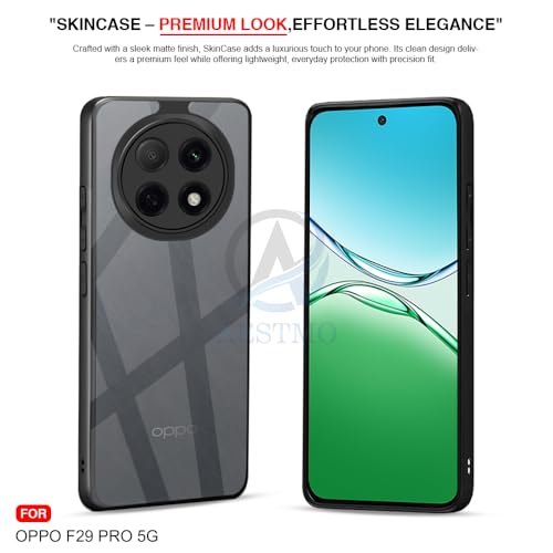Image of AESTMO Oppo F29 Pro 5G Back Cover | 360 Protection | Crystal Clear Hard Back Transparent | Bumper Case for Oppo F29 Pro 5G (PC+TPU, Black Bumper)