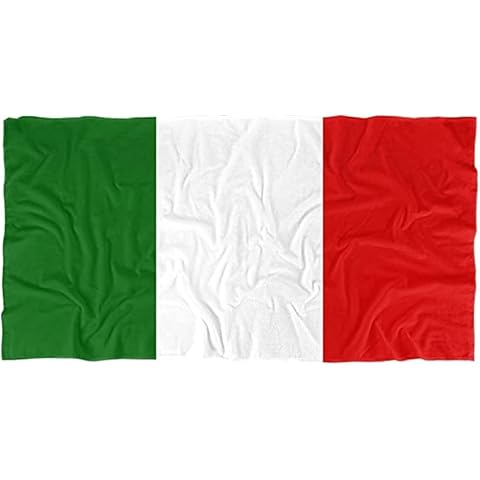 Large 100% Cotton Italian Flag Beach Towel 75x150cms Bath Towel (75x150cms Beach, Multi) Cover
