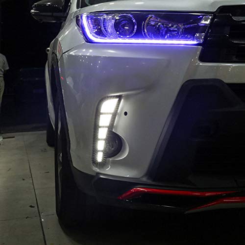 GTINTHEBOX High Power Switchback Amber & White Dual Color LED DRL Fog Driving Lights Extremely Bright with Sequential Turn Signal Lamps Lamp Kit Perfect Fit For 2017 2018 2019 Toyota Highlander - Thumbnail 5