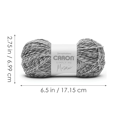 Image of Caron Simply Me Mosaic Yarn for Crocheting & Knitting, Overcast, 2-Pack | #5 Bulky Yarn, 62% Acrylic, 20% Nylon & 18% Wool, Multicolor Yarn for Crochet, Knitting and Crafts, 173yd, 140g /5oz per skein