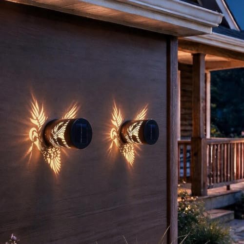 Hummingbird Solar Lantern Fence Lights Outdoor Wall Decor Mount on Post - image 1