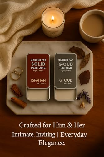 Image of Solid Perfume Combo - Soiree & Antonia | 2-Pack Alcohol-Free Natural Cologne | Long-Lasting Fragrance for Men & Women | Citrus, Floral & Woody Notes | 12g Each (Sandalwood, Saffron)
