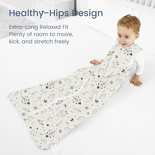 Image of Toddler Sleep Sacks 2T-3T-4T, 0.5 TOG Light Summer Wearable Blankets, Extra Long XL Sleeping Bags, 2 Pack