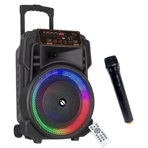 Bocinas, Electronics LINK BITS KTS-1666 Bocina Bluetooth Grande 15 Pulgadas, Recargable Altavoces Speaker Control y micrófono, bafle Karaoke para Fiesta con Luz Led