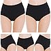 Mowenti Culottes Femme Taille Haute Coton Lot de 5 Slip Noir 3XL