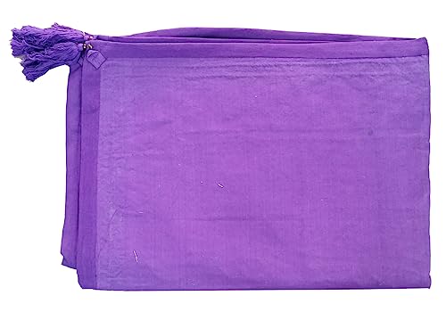 Image of Ekam Art Rajasthani Handmade Heavy Elephant Embroidery Cotton Patchwork Tapestry Cotton Wall Decor Hanging Beaded Tapestries Home Living Room Decor 40 x 60 Inch (Purple)