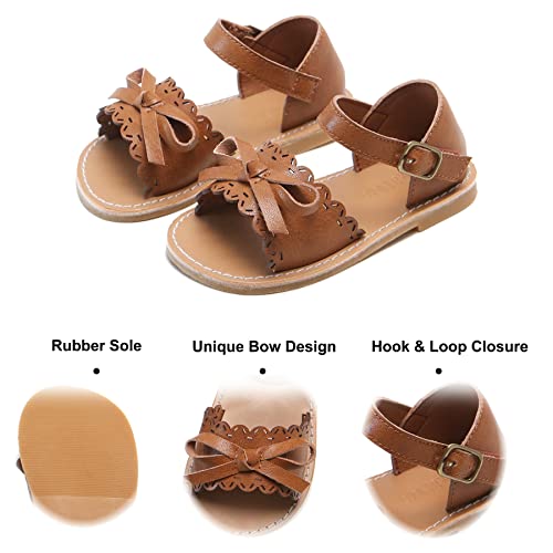 Image of Felix & Flora Toddler Girl Sandals - Little Girl Easter Dress Shoes Lightweight Open Toe Beach Holiday Flats