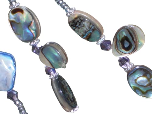 Abalone Mother of Pearl Beaded Eyeglass Chain Holder Necklace Original Design 28 inches