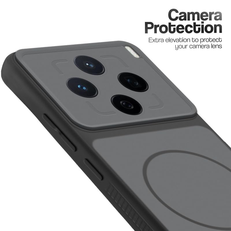 Image of Mr. Case Back Case for Vivo X200T 5G | Ring Design Protective Case with Camera Cut Protection | Anti Slip Grip | Shockproof Mobile Cover - Black