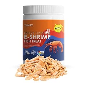 TUNAI E-Shrimp Freeze Dried Shrimps for All Life Stages with 60% Protein 25G Fish Food for Arowana, Flowerhorn, Red Parrot, Oscar, Turtle & Tortoise