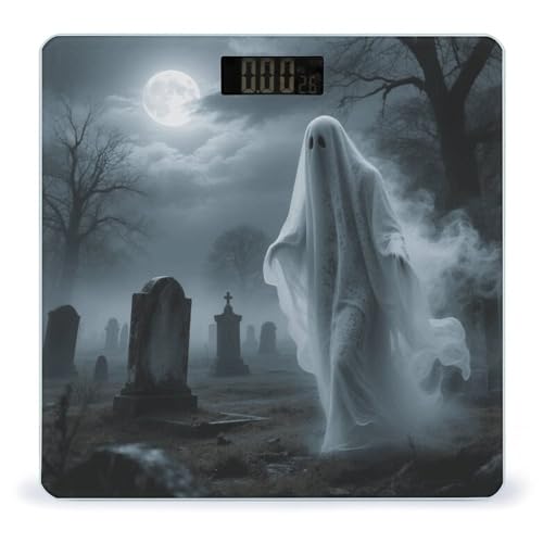 Báscula digital de baño con diseño Halloween Fantasma