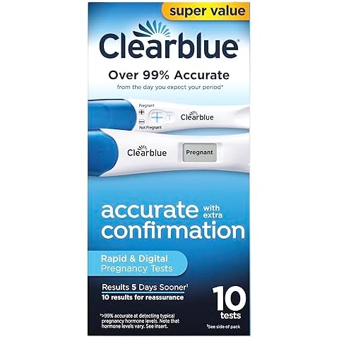 Clearblue Pregnancy Test Combo Pack, 10ct - Digital with Smart Countdown & Rapid Detection - Super Value Cover