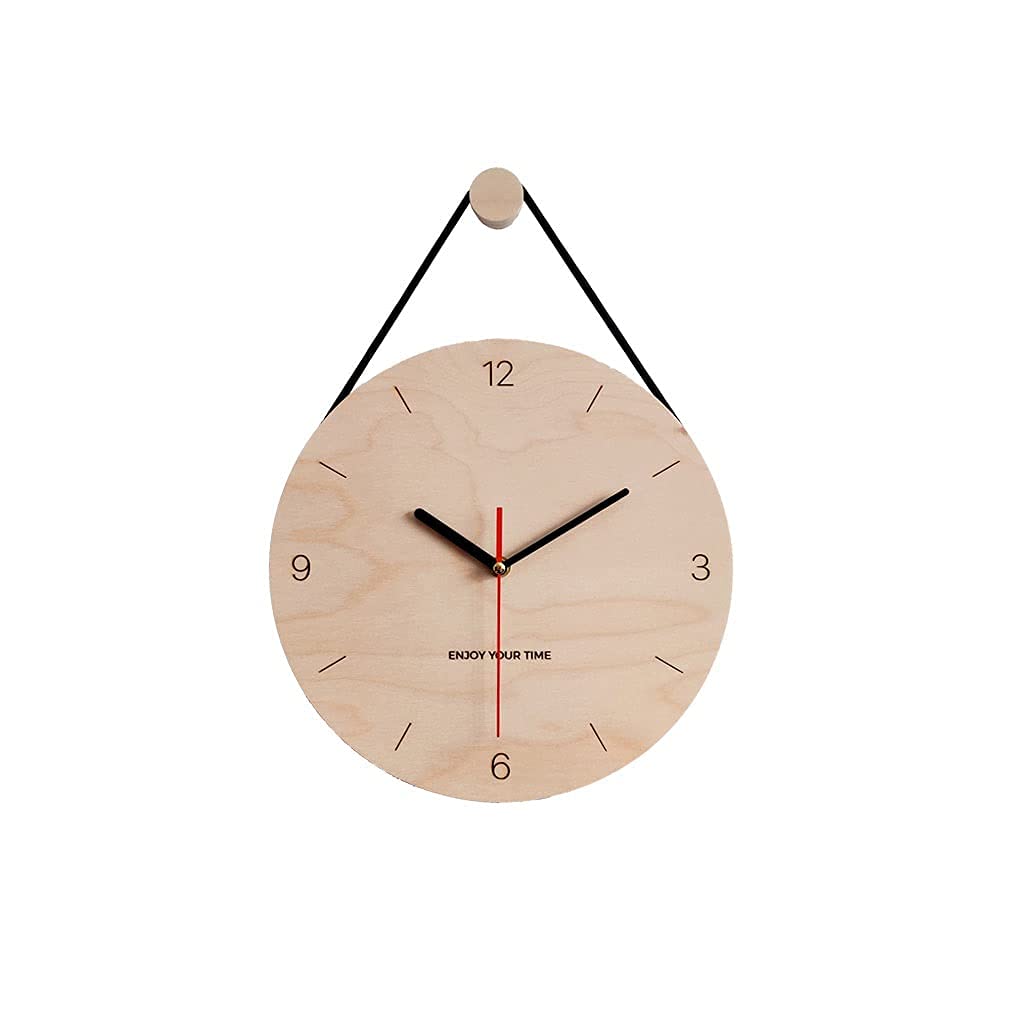 Horloge murale en bois de 12 pouces avec corde de chanvre pour le salon