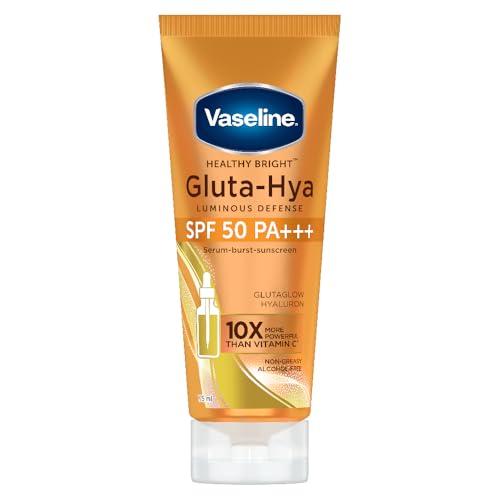 Image of Vaseline Gluta Hya - Antioxidant SPF 50 PA+++ Sunscreen for Face & Body | Glutathione & Hyaluronic Acid infused Sunscreen 175 ML