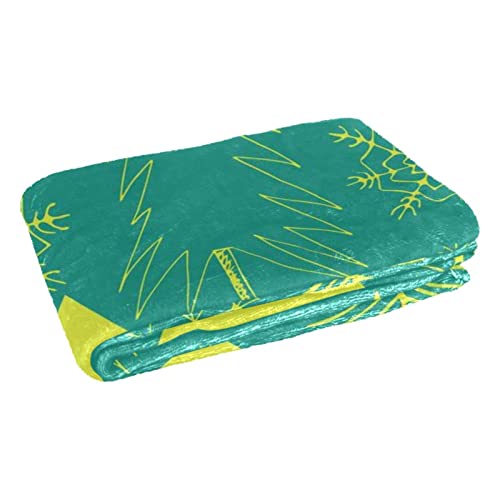 Couverture douce de Noël plaid canapé chaud imprimé main 150x100 cm