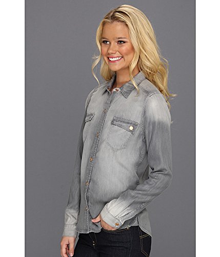 7 For All Mankind Women's Flap Pocket Denim Shirt in Tencel
