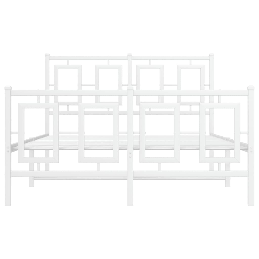 vidaXL Estructura Cama sin colchón con Estribo Metal Blanco 120x190 cm