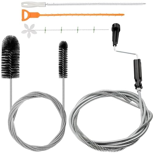 Spirale per la pulizia dei tubi, 120 pollici, 5 pezzi, a spirale, 80 pollici, spazzola per la pulizia dei tubi, per la pulizia dei tubi, per la cucina, il bagno