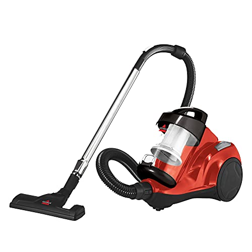 Bissell – Canister Vacuum Cleaner – Zing Bagless – Lightweight Compact – Straight Suction – Hard Floor and Low-Pile Carpet | 21565 , Red