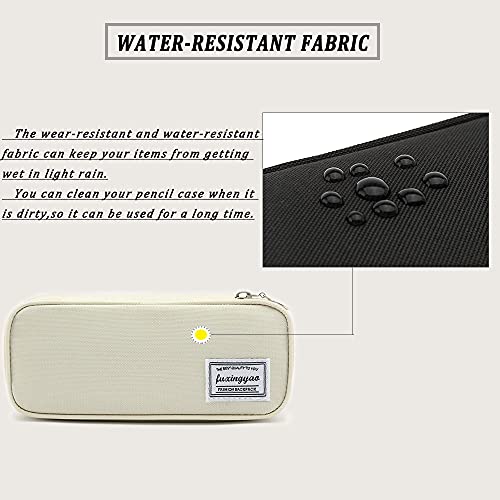 Image of FUXINGYAO Pencil Case, Multi- Slot Pencil Pouch, Portable Pencil Bag, Pen Case for& Office(White)