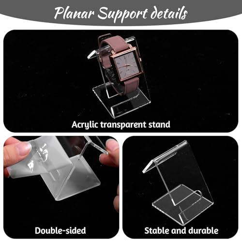 2 Stück Transparenter Uhrenständer Uhrenhalter Watch Holder Watch Stand Uhren Halterung Fester Uhrenständer Einzeluhrenhalter Rack Halter Uhrengehäuse Acryl Armband für Uhrendisplay Männer Frauen
