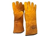 RJ13 JC Gauntlet 13.5” Jumbo Welding Gloves, Kevlar Stitching, Cotton Fleece Lined, Cowhide Split...