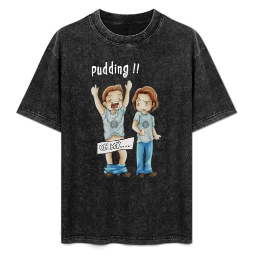 Pudding Dean Sam & Oh My Unisex T-Shirt Printed Tee Black Mens Top Shirt L