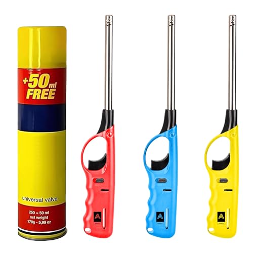 Aspect X3 Refillable BBQ Lighter – Adjustable Flame, Clipper Gas, Multi-Use for Kitchen, BBQ, Candles, Camping (Set of 4)