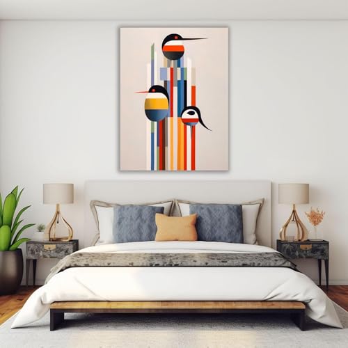 Affiche murale oiseau géométrique abstrait, poésie pour la maison - 4