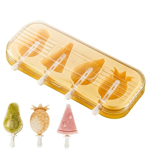 tongfeng Moldes para paletas de hielo, moldes de silicona con forma de fruta con palitos | Molde de hielo, máquina de paletas para helado, yogur, fruta