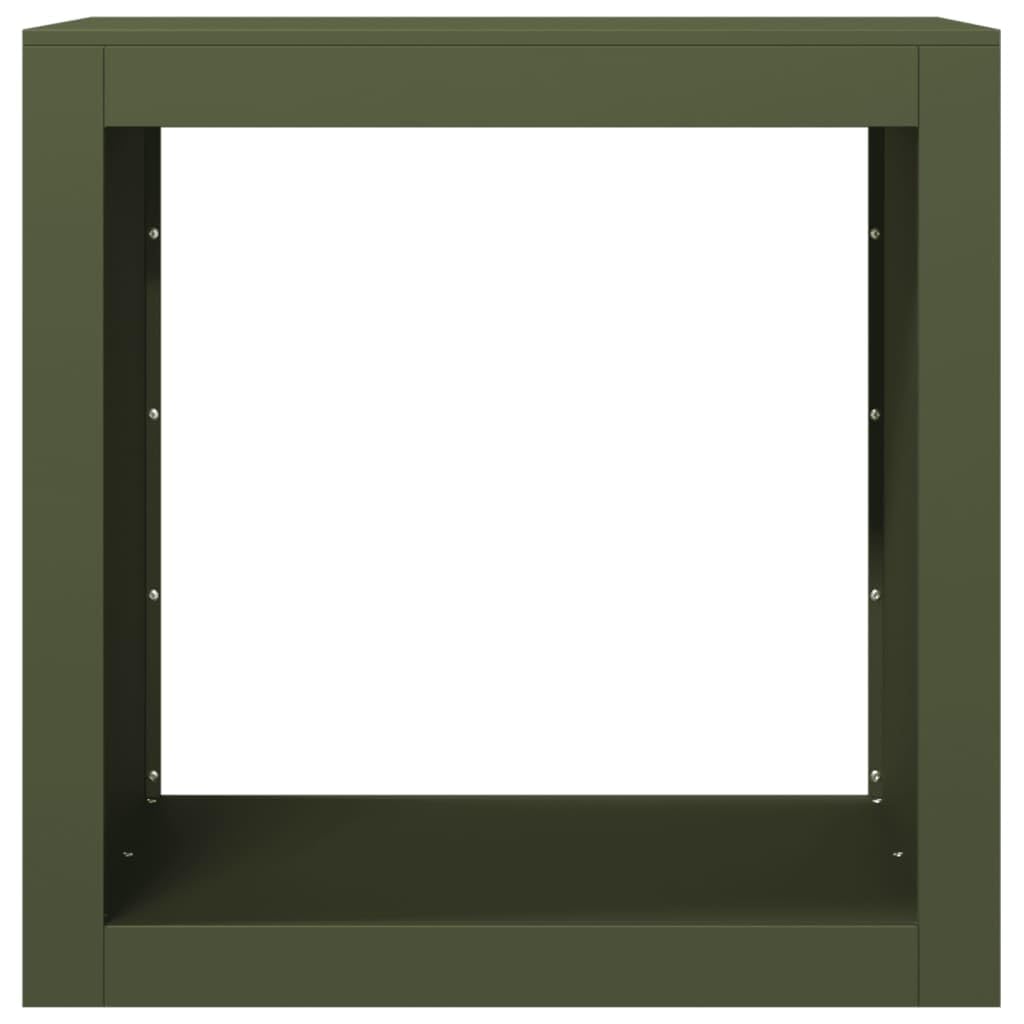 Homgoday Leñero de Acero Verde 60x40x60 cm, Soporte para leña, Almacenamiento de Troncos, Estante para leñas, Soportes para leña