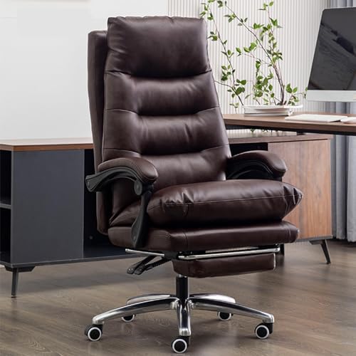 Adjustable Back Rest ChairComputer Desk Chair Executive Office Chair with Footrest Lumbar Support Ergonomic Recliner Heavy Duty 360° Swivel Gaming Chair (Color : E)