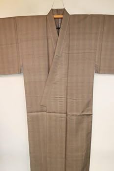 【未使用　トールサイズ】米沢紬　鈴源　真綿錦　単衣　色無地　裄丈71 身丈176 紬・お召し | トールサイズのためのリサイクル着物セレクト