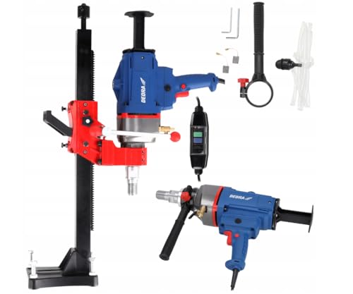 Betonbohrgerät mit Ständer max. Durchmesser ø 205 mm 2300 W, bis zu 14000 U/Min, innovatives Wasserzufuhrsystem, Überstromschutz, Sanftanlauf, Universeller Bohrkronenanschluss 1¼'' und mehr