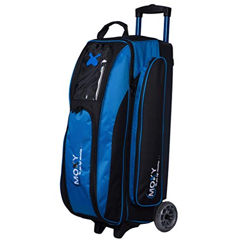 Bowlerstore Products Moxy Blade Triple Roller Bowling Bag- Electric Blue/Black