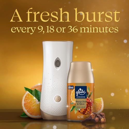 Glade Automatic Spray Refill, 6 Pack, Orange Zest & Clove Scent, Home Fragrance Refill Can, 6.2 oz - image 5