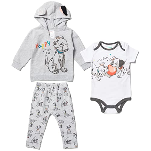 Image of Disney Classics Winnie the Pooh Mickey Mouse Baby Hoodie Bodysuit and Pants 3 Piece Outfit Set (Newborn - 24 Months)