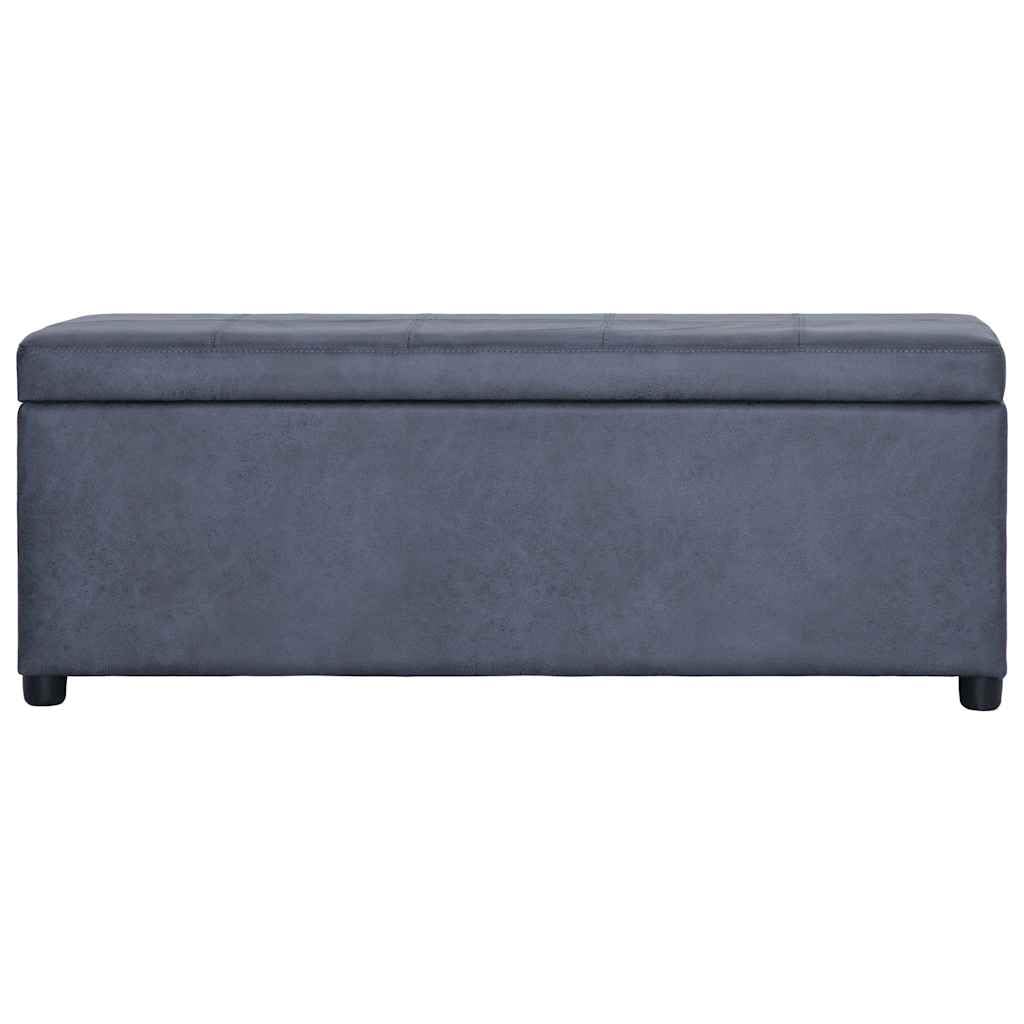 Panca con vano portaoggetti, 116 cm, colore grigio, effetto pelle