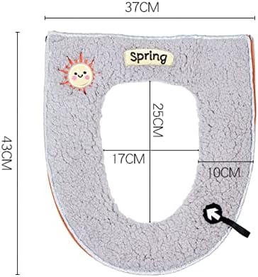 Miniatura 6 de 2 cojines universales impermeables para asiento de inodoro con lazo para colgar, suaves y cálidos, lavables
