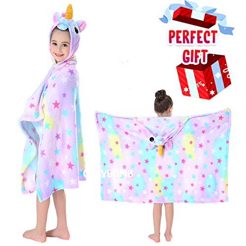 CozyBomb Unicorn Gifts for Girls Wearable Fleece Soft Throw Blanket for Kids