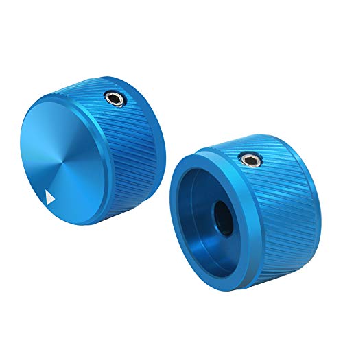 Mxuteuk 3Pcs Blue Aluminum Alloy Potentiometer Control Knob Volume Audio Electric Guitar Bass Screw Type 25 X 15.5Mm (D*H) Knob-06-25Bu #TOP3