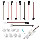 GXILEE 3 Pin LED Strip Connector Kit, 10 Pack Solderless 3 Pin Connectors, 5 Pairs JST SM Connectors for WS2812B WS2811 WS2812 WS2814 SK6812 CCT LED Strip Lights