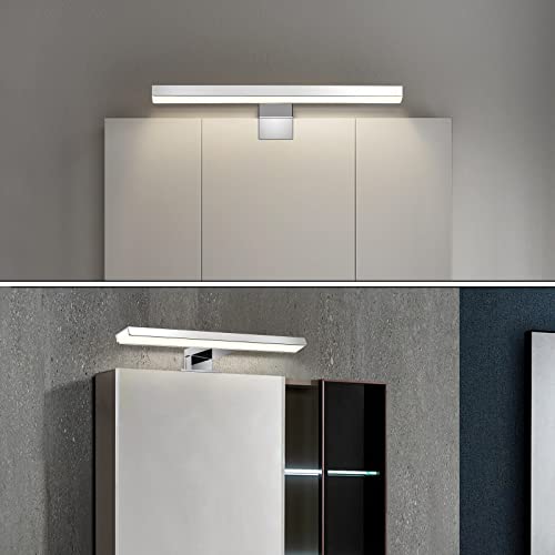 ERWEY 2 in 1 LED Spiegelleuchte IP44 Badleuchte Badlampe Neutralweiß Schminklicht Badezimmer 230V Schrankleuchte Spiegelschrank Aufbauleuchte Bad Klemmleuchte Wandleuchte (30cm 4000K 5W)