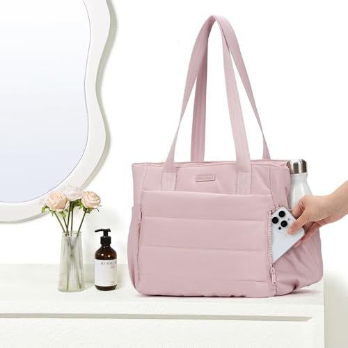 Image of NISHEL Travel Puffy Tote Bag For Women, Ultra-Lightweight Large Tote Purse For Office Day And a Short Weekend Getaway